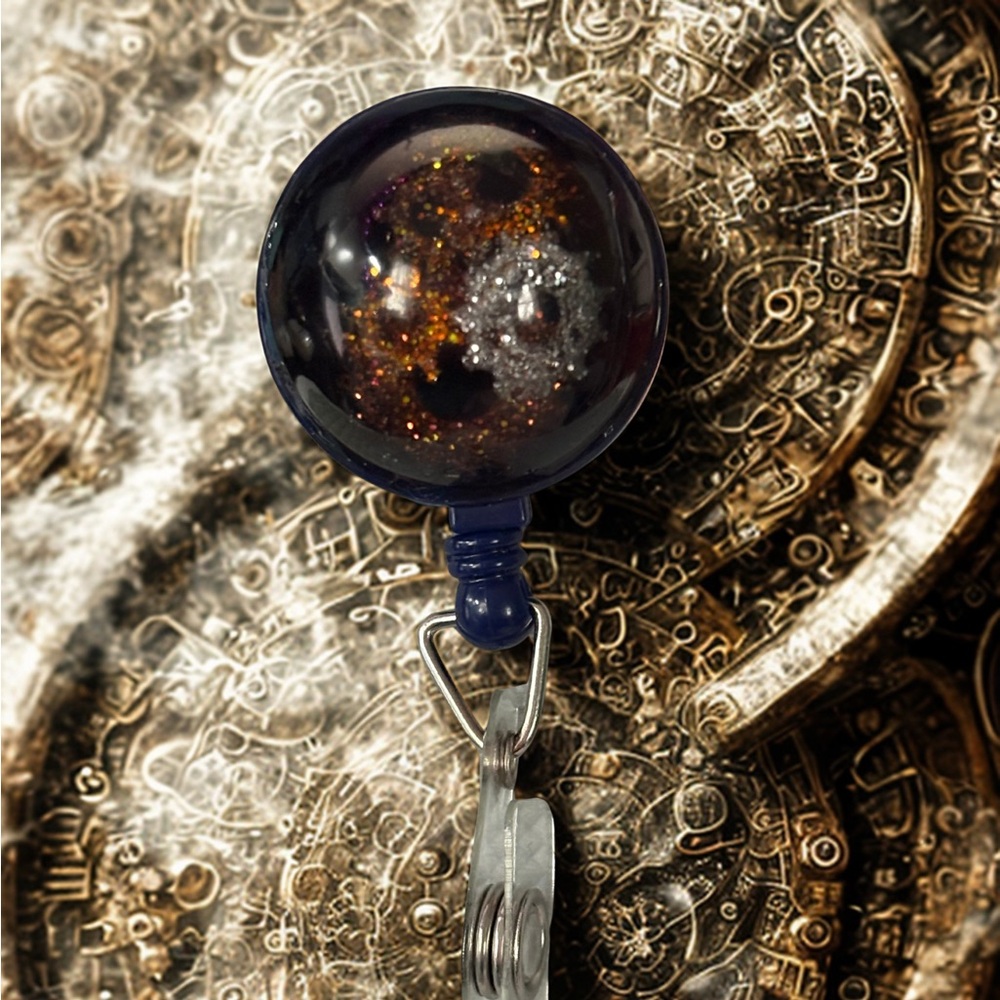 Steam Punk Gears  Retractable Badge Holder
